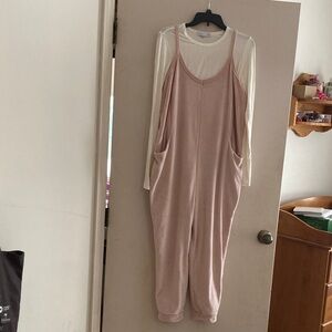 Sincerely Jules Pink Jumpsuit with Cream Top